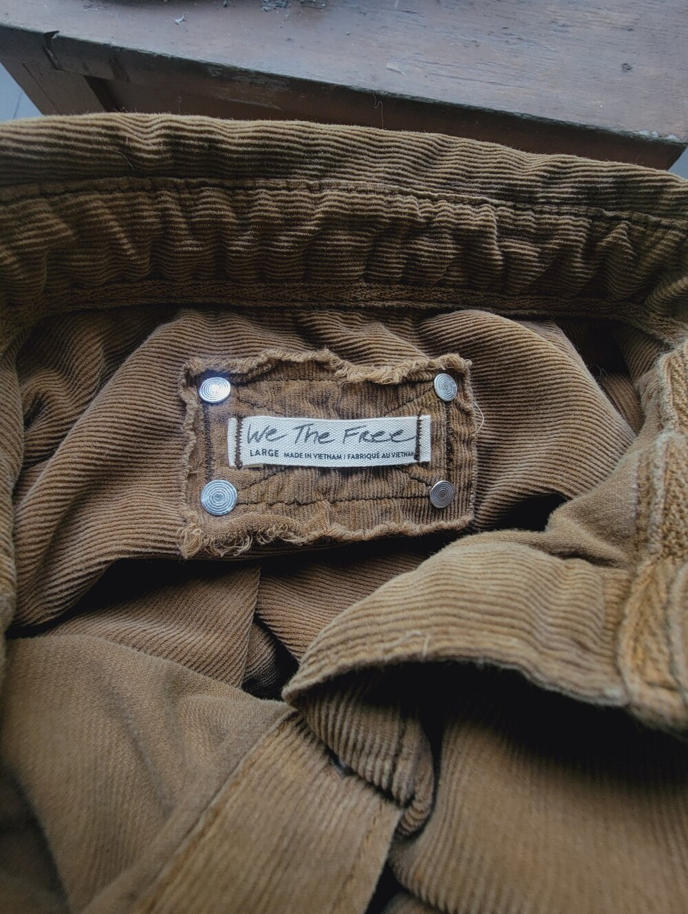 We The Free People Baby Cord Brown Corduroy Button-Down Shirt Top Shacket - Picture 13 of 14